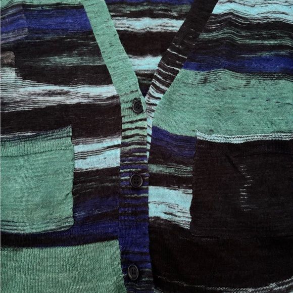 EUC “Letty” Sweater Space Dye Cardigan Scandi Colorful Knitwear - Picture 4 of 10